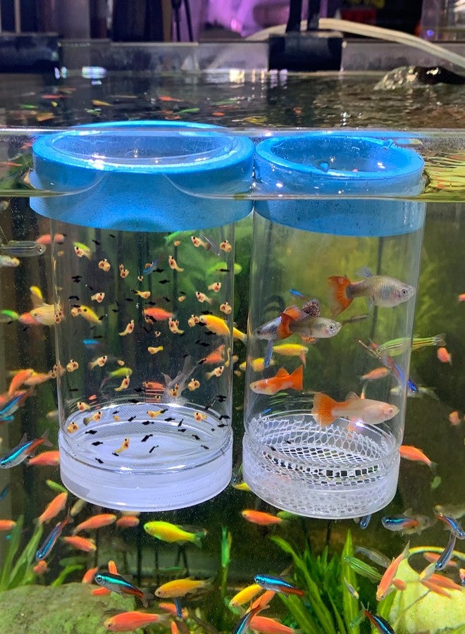 NestBasics Fish Breeder Box for Fishes Tank Isolation Aquarium Separator Hatchery Incubator for Guppy Baby Betta Saltwater Clownfish Coral Aggressive or Injured Fish (Large Two-Piece Set) - Image 1